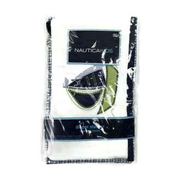 Nautica Zachary Diaper Stacker Blue Green Boat Plaid NIP - Picture 2 of 5